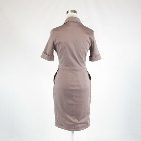 Taupe REISS wrap dress 6 - Picture 7 of 8